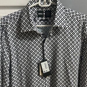 Boss Monochrome Geometric Shirt
